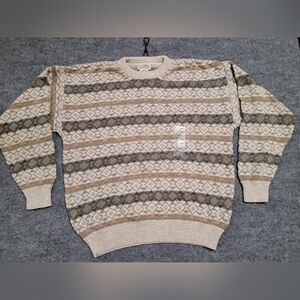 St. John's Bay Beige and Gray Crewneck Sweater